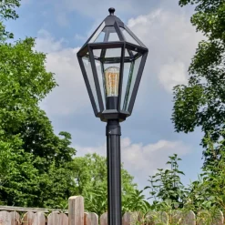 Luminaires Rustiques-hofstein Falfosa Luminaire extérieur, Réverbère, Eclairage de chemin Noir, 1 lumière