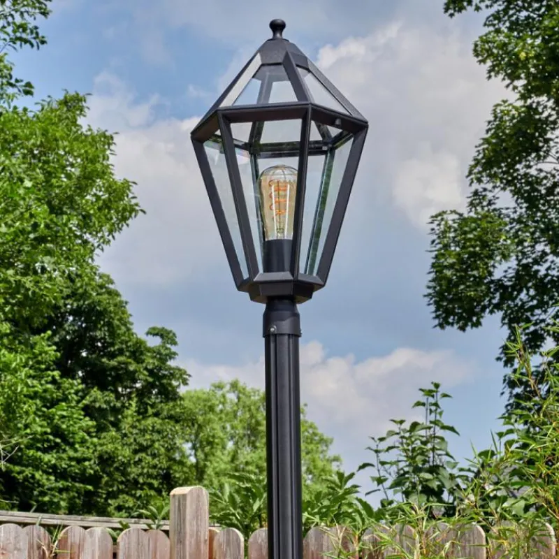 Luminaires Rustiques-hofstein Falfosa Luminaire extérieur, Réverbère, Eclairage de chemin Noir, 1 lumière