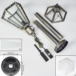 Luminaires Rustiques-hofstein Falfosa Luminaire extérieur, Eclairage de chemin Or, Noir, 1 lumière, Détecteur de mouvement