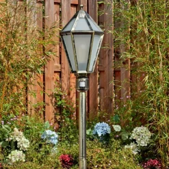 Luminaires Rustiques-hofstein Falfosa Luminaire extérieur, Eclairage de chemin Or, Noir, 1 lumière, Détecteur de mouvement