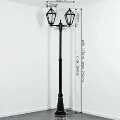 Luminaires Rustiques-hofstein Falfosa Luminaire extérieur, Réverbère, Eclairage de chemin Noir, 2 lumières