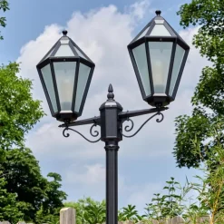 Luminaires Rustiques-hofstein Falfosa Luminaire extérieur, Réverbère, Eclairage de chemin Noir, 2 lumières