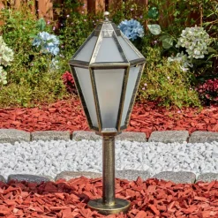 Luminaires Rustiques-hofstein Falfosa Luminaire extérieur, Borne lumineuse, Eclairage de chemin Noir, 1 lumière