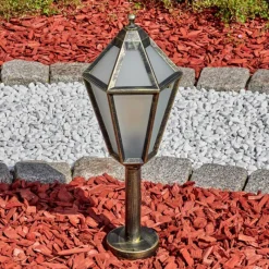 Luminaires Rustiques-hofstein Falfosa Luminaire extérieur, Borne lumineuse, Eclairage de chemin Noir, 1 lumière