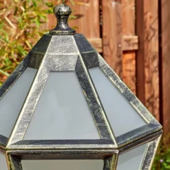 Luminaires Rustiques-hofstein Falfosa Luminaire extérieur, Eclairage de chemin Or, Noir, 1 lumière