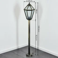 Luminaires Rustiques-hofstein Falfosa Luminaire extérieur, Eclairage de chemin Or, Noir, 1 lumière