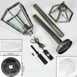 Luminaires Rustiques-hofstein Falfosa Luminaire extérieur, Eclairage de chemin Or, Noir, 1 lumière