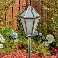 Luminaires Rustiques-hofstein Falfosa Luminaire extérieur, Eclairage de chemin Or, Noir, 1 lumière