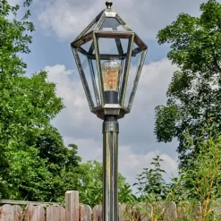 Luminaires Rustiques-hofstein Falfosa Luminaire extérieur, Réverbère, Eclairage de chemin Or, Noir, 1 lumière