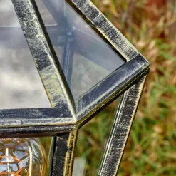 Luminaires Rustiques-hofstein Falfosa Luminaire extérieur, Réverbère, Eclairage de chemin Or, Noir, 1 lumière