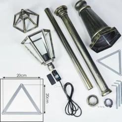 Luminaires Rustiques-hofstein Falfosa Luminaire extérieur, Réverbère, Eclairage de chemin Or, Noir, 1 lumière