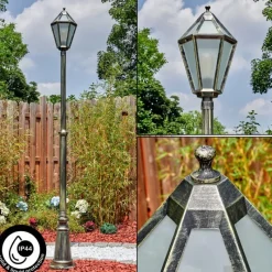 Luminaires Rustiques-hofstein Falfosa Luminaire extérieur, Réverbère, Eclairage de chemin Or, Noir, 1 lumière