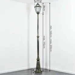 Luminaires Rustiques-hofstein Falfosa Luminaire extérieur, Réverbère, Eclairage de chemin Or, Noir, 1 lumière