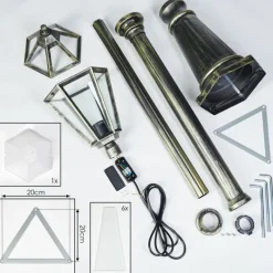 Luminaires Rustiques-hofstein Falfosa Luminaire extérieur, Réverbère, Eclairage de chemin Or, Noir, 1 lumière