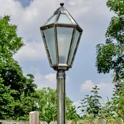 Luminaires Rustiques-hofstein Falfosa Luminaire extérieur, Réverbère, Eclairage de chemin Or, Noir, 1 lumière