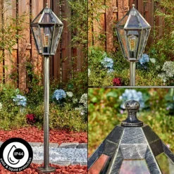 Luminaires Rustiques-hofstein Falfosa Luminaire extérieur, Eclairage de chemin Or, Noir, 1 lumière