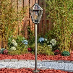 Luminaires Rustiques-hofstein Falfosa Luminaire extérieur, Eclairage de chemin Or, Noir, 1 lumière