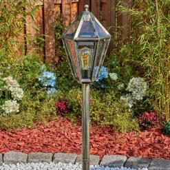 Luminaires Rustiques-hofstein Falfosa Luminaire extérieur, Eclairage de chemin Or, Noir, 1 lumière