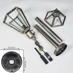 Luminaires Rustiques-hofstein Falfosa Luminaire extérieur, Eclairage de chemin Or, Noir, 1 lumière, Détecteur de mouvement
