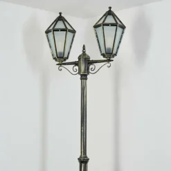 Luminaires Rustiques-hofstein Falfosa Luminaire extérieur, Réverbère, Eclairage de chemin Or, Noir, 2 lumières