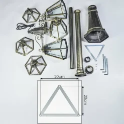 Luminaires Rustiques-hofstein Falfosa Luminaire extérieur, Réverbère, Eclairage de chemin Or, Noir, 3 lumières