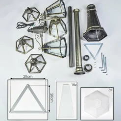 Luminaires Rustiques-hofstein Falfosa Luminaire extérieur, Réverbère, Eclairage de chemin Or, Noir, 3 lumières