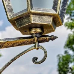 Luminaires Rustiques-hofstein Falfosa Luminaire extérieur, Réverbère, Eclairage de chemin Or, Noir, 3 lumières