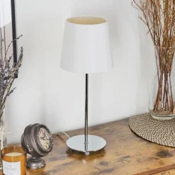 Lampes En Tissu-hofstein Falla Lampe à poser Chrome, 1 lumière