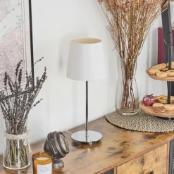 Lampes En Tissu-hofstein Falla Lampe à poser Chrome, 1 lumière