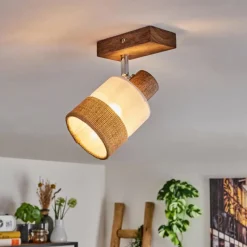 Lampes En Tissu-hofstein Fallhagen Plafonnier Brun foncé, 1 lumière