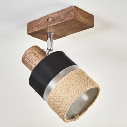 Lampes En Tissu-hofstein Fallhagen Plafonnier Chrome, Brun foncé, 1 lumière