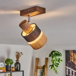 Lampes En Tissu-hofstein Fallhagen Plafonnier Chrome, Brun foncé, 1 lumière