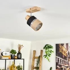 Lampes En Tissu-hofstein Fallhagen Plafonnier Chrome, Écru, 1 lumière