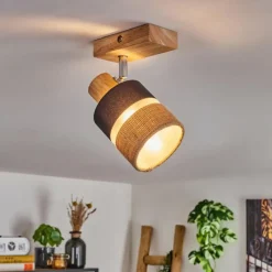 Lampes En Tissu-hofstein Fallhagen Plafonnier Chrome, Écru, 1 lumière