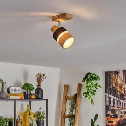 Lampes En Tissu-hofstein Fallhagen Plafonnier Chrome, Écru, 1 lumière