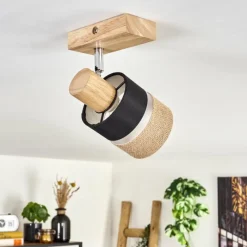 Lampes En Tissu-hofstein Fallhagen Plafonnier Chrome, Écru, 1 lumière