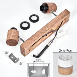 Lampes En Tissu-hofstein Fallhagen Plafonnier Chrome, Brun foncé, 2 lumières