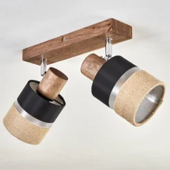 Lampes En Tissu-hofstein Fallhagen Plafonnier Chrome, Brun foncé, 2 lumières