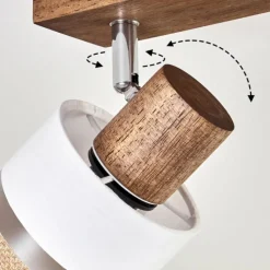 Lampes En Tissu-hofstein Fallhagen Plafonnier Chrome, Brun foncé, 4 lumières