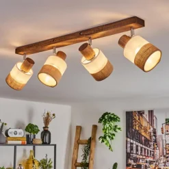 Lampes En Tissu-hofstein Fallhagen Plafonnier Chrome, Brun foncé, 4 lumières