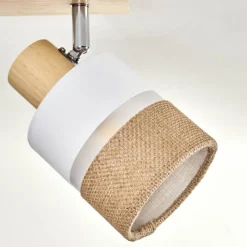 Lampes En Tissu-hofstein Fallhagen Plafonnier Chrome, Écru, 2 lumières