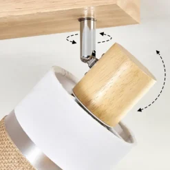 Lampes En Tissu-hofstein Fallhagen Plafonnier Chrome, Écru, 2 lumières