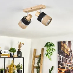 Lampes En Tissu-hofstein Fallhagen Plafonnier Chrome, Écru, 2 lumières