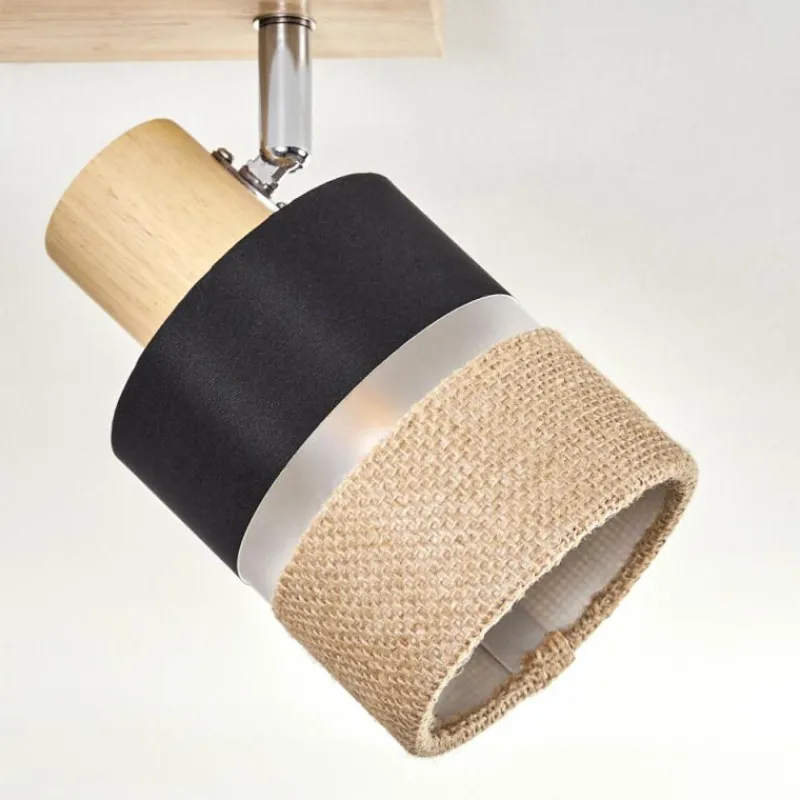 Lampes En Tissu-hofstein Fallhagen Plafonnier Chrome, Écru, 2 lumières