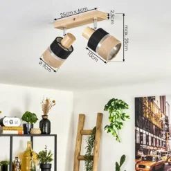 Lampes En Tissu-hofstein Fallhagen Plafonnier Chrome, Écru, 2 lumières