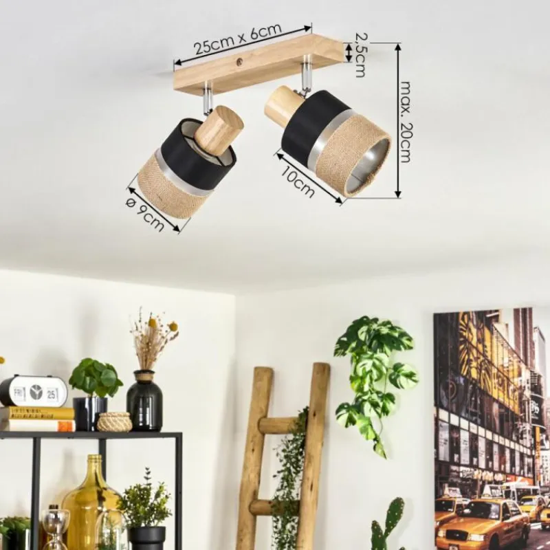 Lampes En Tissu-hofstein Fallhagen Plafonnier Chrome, Écru, 2 lumières