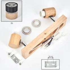 Lampes En Tissu-hofstein Fallhagen Plafonnier Chrome, Écru, 2 lumières