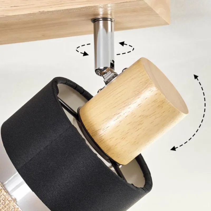 Lampes En Tissu-hofstein Fallhagen Plafonnier Chrome, Écru, 2 lumières