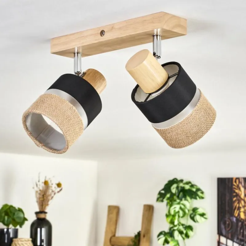 Lampes En Tissu-hofstein Fallhagen Plafonnier Chrome, Écru, 2 lumières