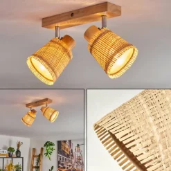 hofstein Fallhagen Plafonnier Chrome, Écru, 2 lumières